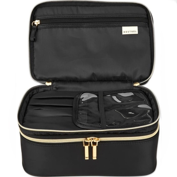 Kestrel Black Double Zip Train Makeup Case - Picture 6 of 8